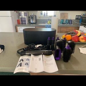 Barely used Dyson air wrap purple and black limited edition